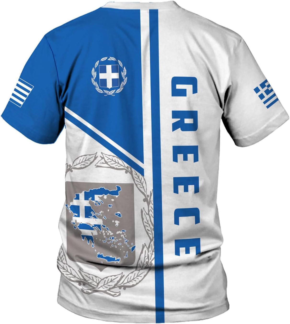 MoonArt Personalized Greece Shirts Greek Coat of Arms Flag Grecian 3D Shirts Greece Tshirt Grecian Pride Gift