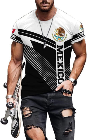Mostprints Personalized Name Mexican Shirts for Men, Customized Mexico Shirts for Men, Mexico Shirts for Women Mexico Shirt