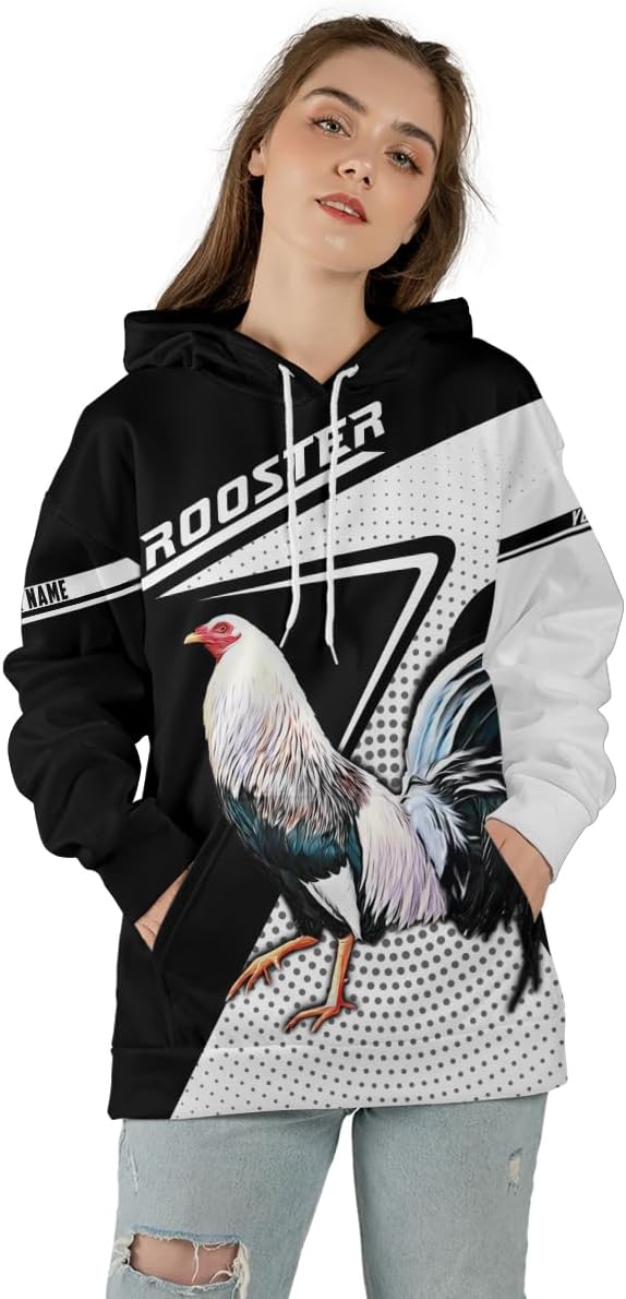 Mostefy Personalized Name Rooster Hoodie 3D, Gallos De Pelea, Chicken Sweatshirt, Chicken Hoodie for Men and Women S-5XL
