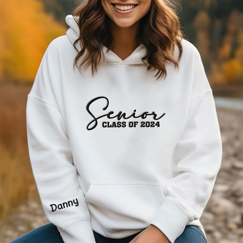 AOVL Personalized 2024 Embroidered Sweatshirt - Graduation Class Of 2024 Senior Class Embroidered Sweatshirt