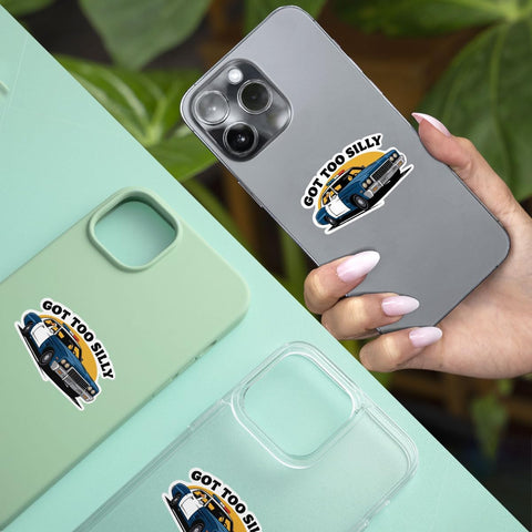 Got Too Silly Goose Police Car 3" Sticker, Silly Goose Meme Stickers for Waterproof Laptop Water Bottle Phone Car