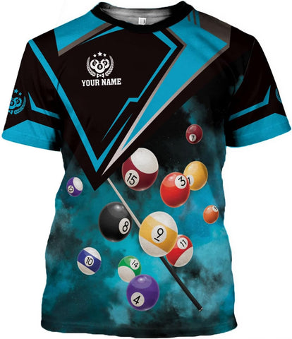 Pretyprints Personalized 3D Billiard Shirt Custom Name Men Women Team Apparel Pool 8 Ball Flag Tshirt Billiards Shirts Gift