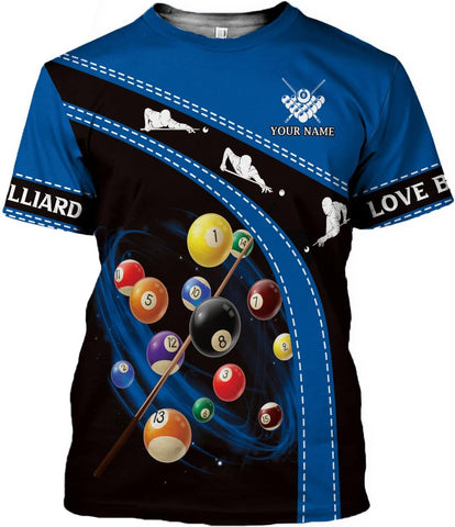 Pretyprints Personalized 3D Billiard Shirt Custom Name Men Women Team Apparel Pool 8 Ball Flag Tshirt Billiards Shirts Gift