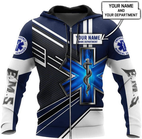 Personalized EMS 3D Shirts for Men Women, Emergency Medical Services Shirt, EMS Shirt, EMS Paramedic EMT Gifts (EMS 3)