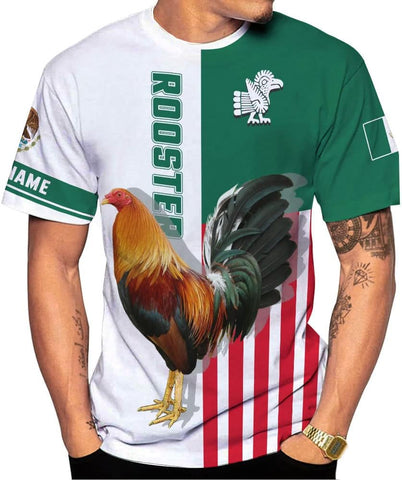 Mostefy Personalized Name Mexican Shirts for Men, Rooster Mexico Shirts for Men, Mexico Shirt Eagle Flag Mexican Eagle 1