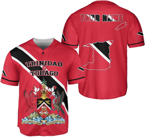 Podagree Personalized Trinidad & Tobago Baseball Jersey, Trinidad and Tobago Proud Flag Shirt Coat of Arms Gift Men Women