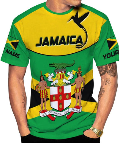 MoonArt Personalized Jamaica Shirt Custom Jamaica Flag Lion Hoodie for Men and Women, Jamaican Pride T-Shirt, Jamaicana
