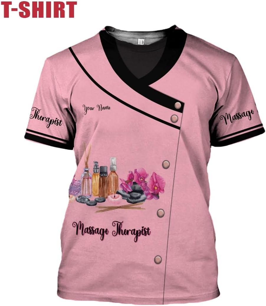 Personalized Massage Therapist Women's T-Shirt - Spa Uniform, Gift