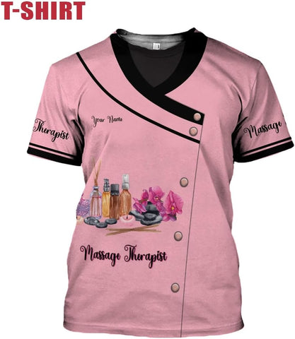 Personalized Massage Therapist Women's T-Shirt - Spa Uniform, Gift
