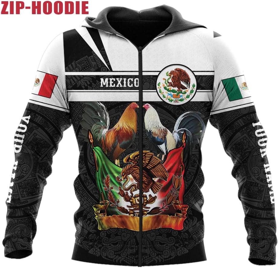Mostefy Personalized Name Mexican Shirts for Men 3D, Rooster Mexico Shirts for Men, Mexico Shirt Eagle Flag Mexican Eagle (US, Alpha, Small, 5X-Large, Regular, Regular, Multi 14)
