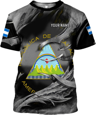 Rivelus Personalized Nicaragua Shirt 3D, Nicaragua Flag Shirts, Nicaraguan Camisas T-Shirt, Unisex Shirts for Men Women