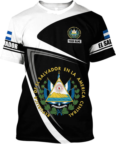 Personalized El Salvador Shirt Custom Camiseta de El Salvador Flag Shirt Men, Women Salvadorans Pride El Salvadoreña Tshirt