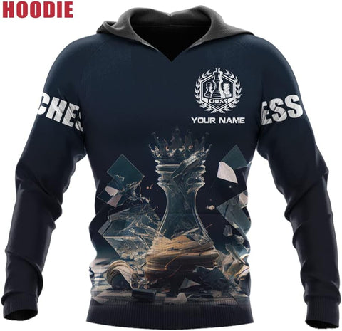 MAPrints Personalized Name Chess 3D Shirt, Custom Name Chess 3D Tshirt Hoodie Sweater for Men, Women, Gifts for Chess Lover
