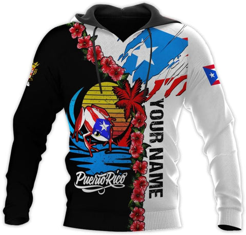 Suseaz Personalized Puerto Rico Shirts, Puerto Rican Pride Flag Tshirt Hoodie for Men and Women, Camisa Puerto Rico Shirt