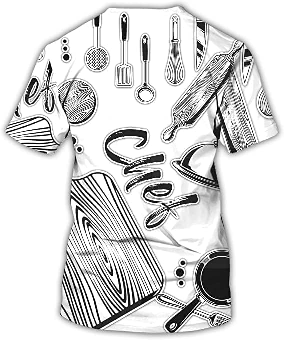 Personalized Chef Shirt Master Chef 3D Shirts Chef Gifts Custom Name Chefs Shirt for Men and Women, TShirt Chef Utility Shirt
