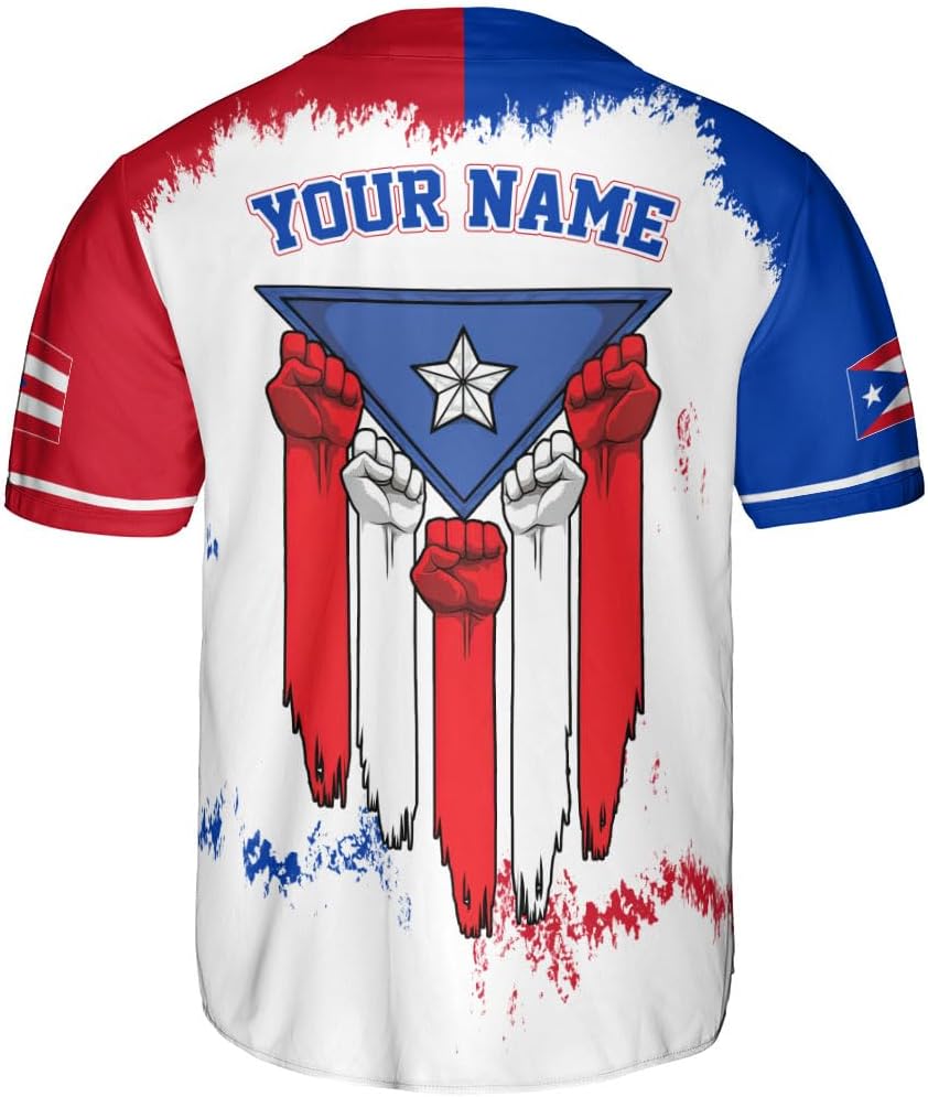 RoyalBro Personalized Puerto Rico Baseball Shirt - Custom Team Name, Puerto Rican Baseball Jersey for Men