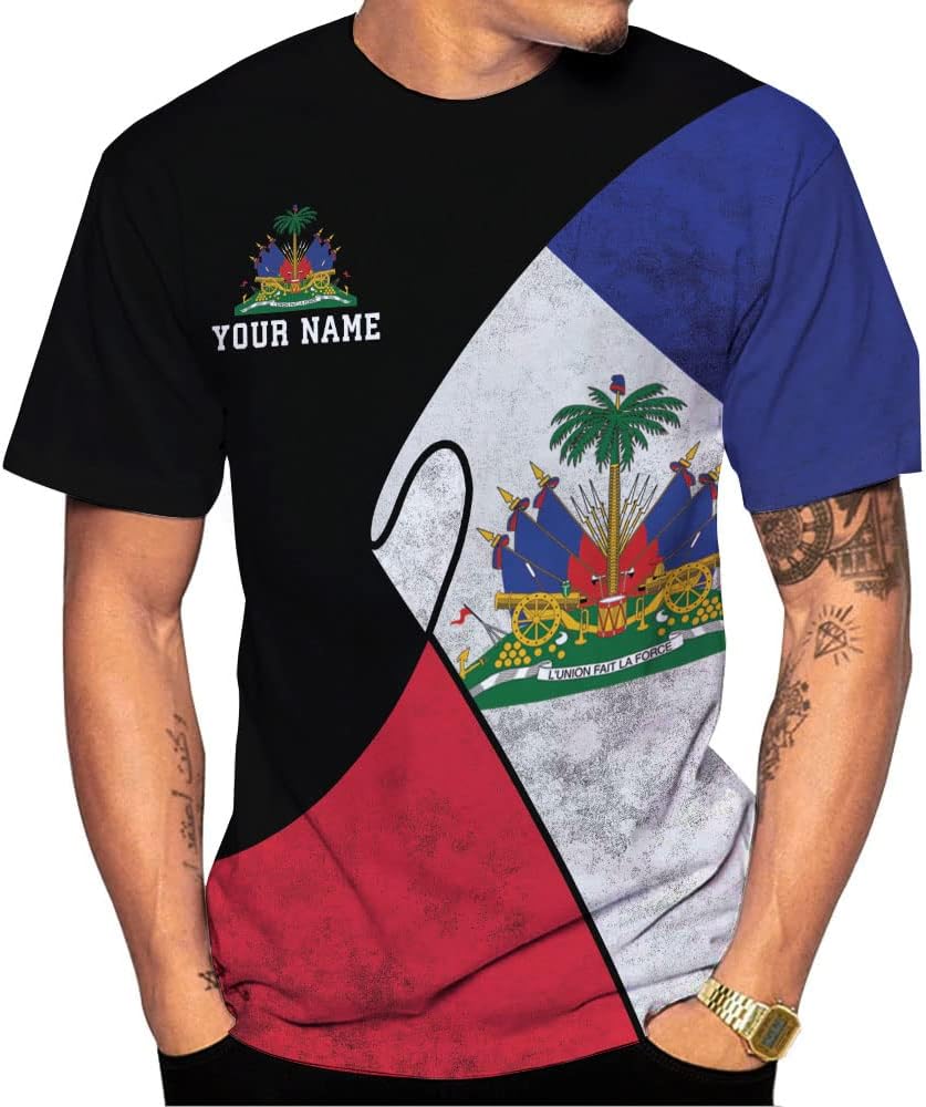 Personalized Haiti 3D Shirt, Haitian Flag Shirt, Haitian Shirt for Women, Haitian Outfit for Men, Ayiti 1804 Haitian Pride