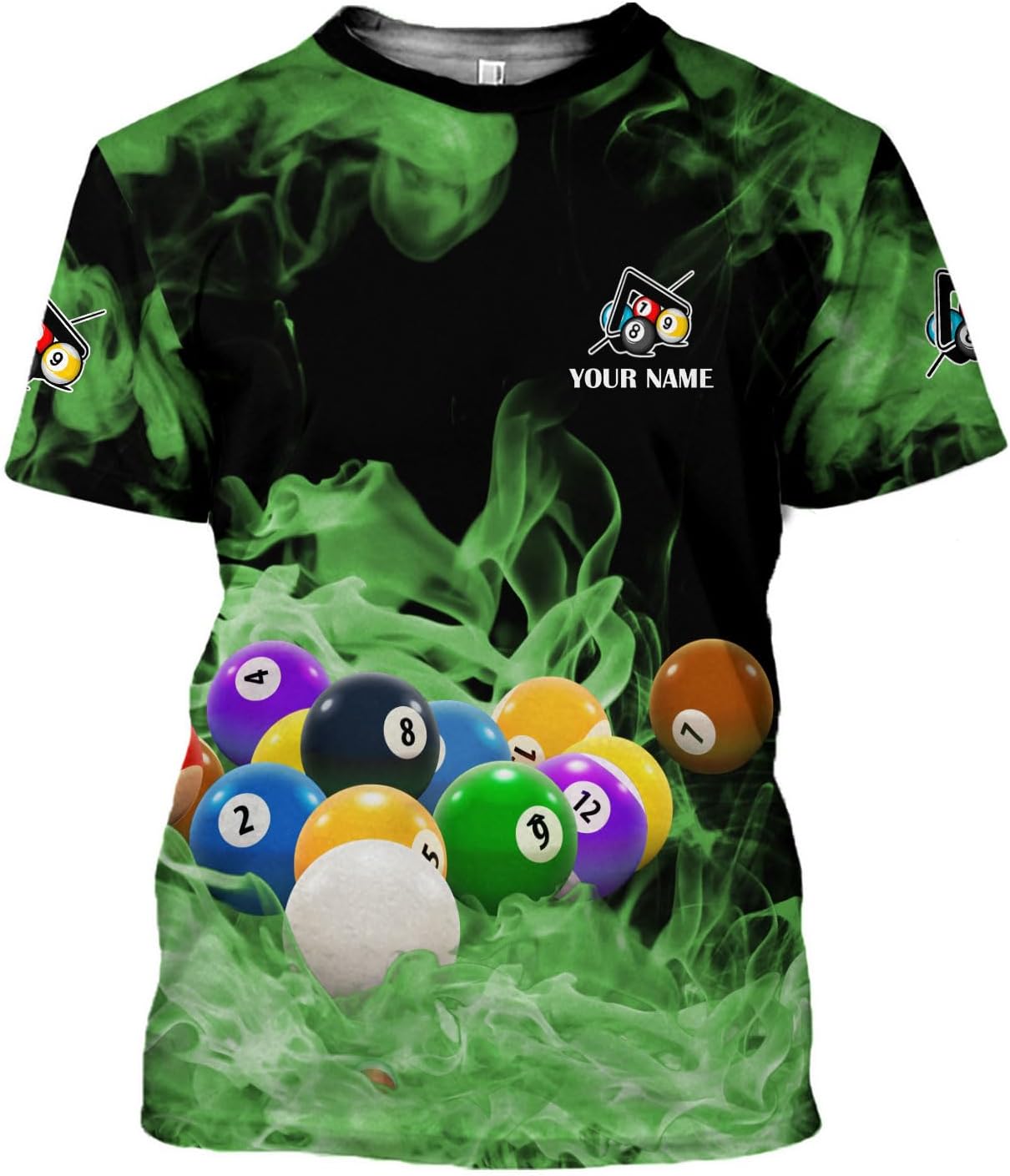 Parvii Personalized Billiards Shirt for Men, 8 Ball Pool Shirt, Billiards Gift