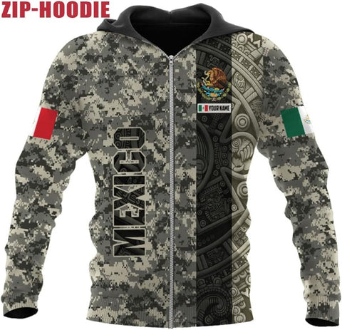 Mostefy Personalized Name Mexican Hoodie 3D, Customized Mexico Hoodies for Men and Women