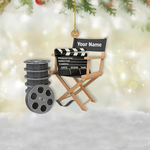AOVL Personalized Film Clapboard Ornament Movie Clapper Christmas Ornaments Film Clapboard Ornament Film Clapper Ornament Director Clapboard Christmas Ornament Movie Clapperboard Theater (Film 3)