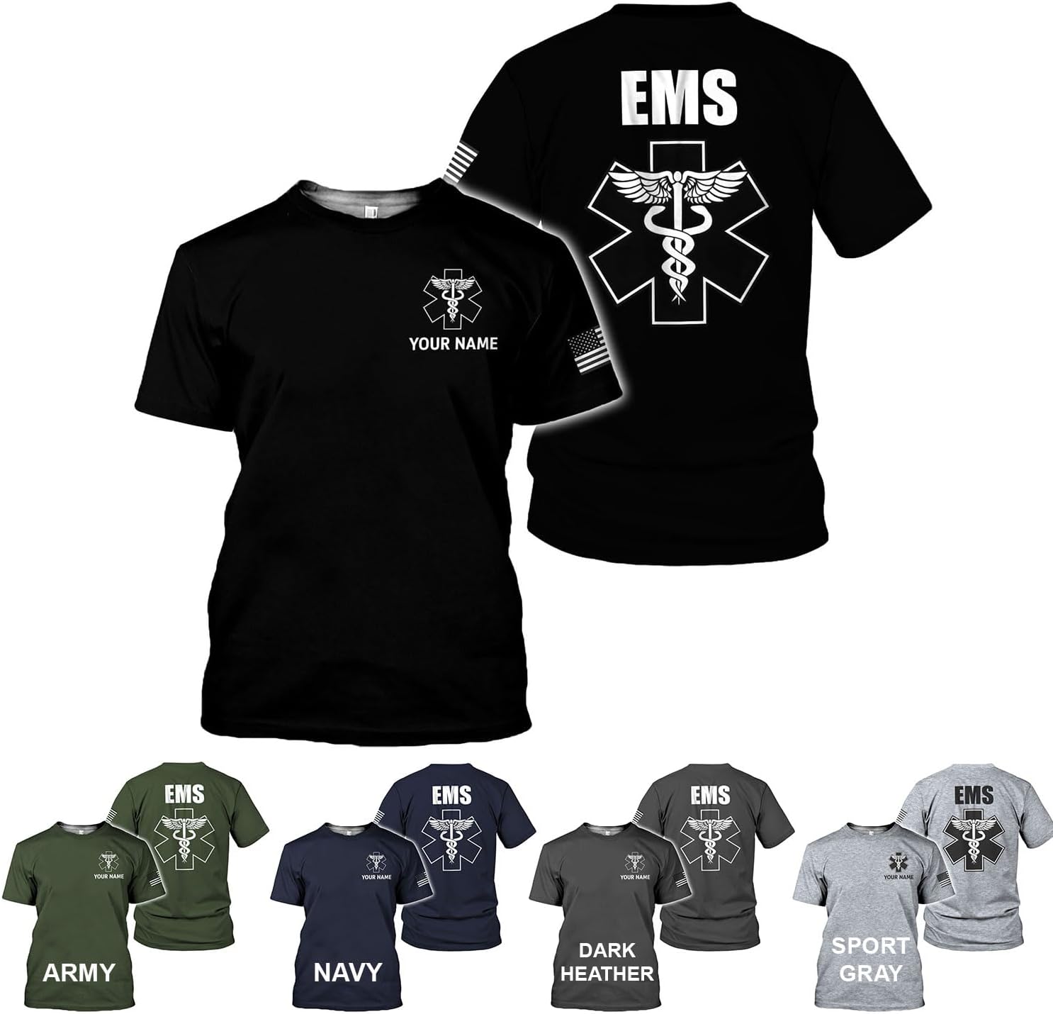 Mostefy Personalized EMT Shirt, EMS Shirt, Customized EMS Shirts,EMT Paramedic Uniform Emergency Medical Technician Shirts