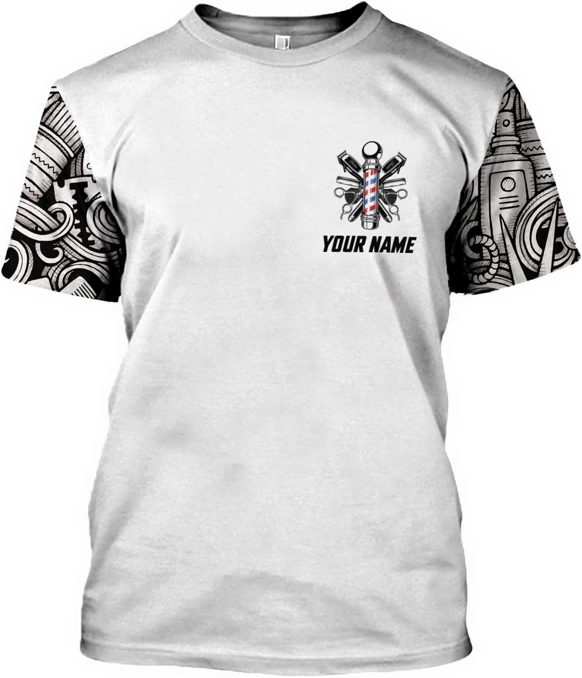 Vybonz Personalized Name Barber Gift for Barber 3D All Over Printed Shirts Gift for Men and Women
