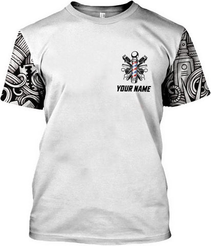 Vybonz Personalized Name Barber Gift for Barber 3D All Over Printed Shirts Gift for Men and Women