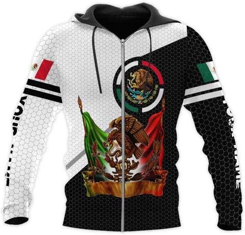 Personalized Name Mexican Hoodie 3D, Customized Mexican Hoodies for Men, Unisex Mexico Hoodie,Mexico Hoodies for Men1 (Multi 7)