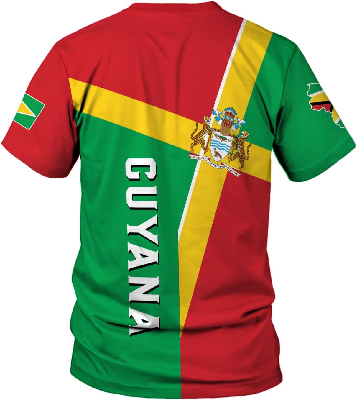 MoonArt Personalized Guyana Shirts - Guyanese Coat of Arms Flag 3D