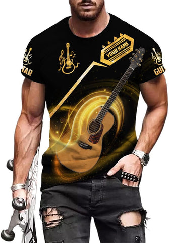 Custom Name Guitar Shirt 3D All Over Print, Guitar Shirts for Men, Unisex Guitar Shirts Music, Music Lover, Guitar Lover