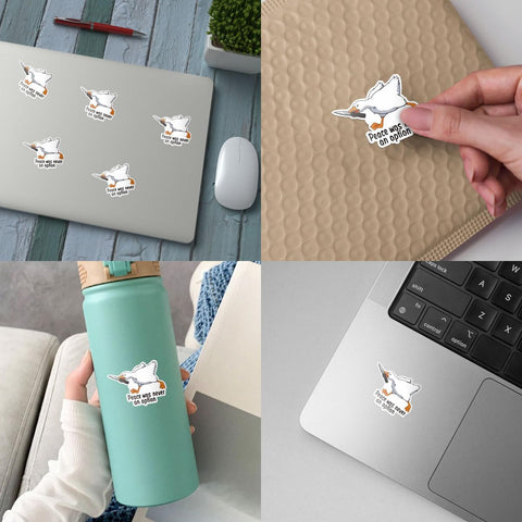 3 Pcs Peace was Never an Option Silly Goose Sticker, Strong Goose Knife Chick Meme Sticker, Peace was Never an Option Decals for Notebook Water Bottle Tumbler Phone Case Laptop 3"x3" (OP1)