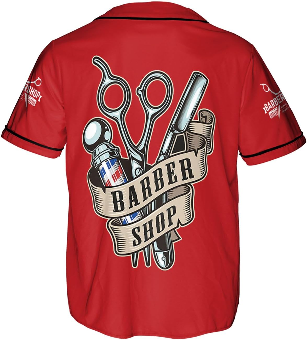 Personalized Barber Shop Baseball Jersey, Hairdresser Jersey, Barber Tools Hat