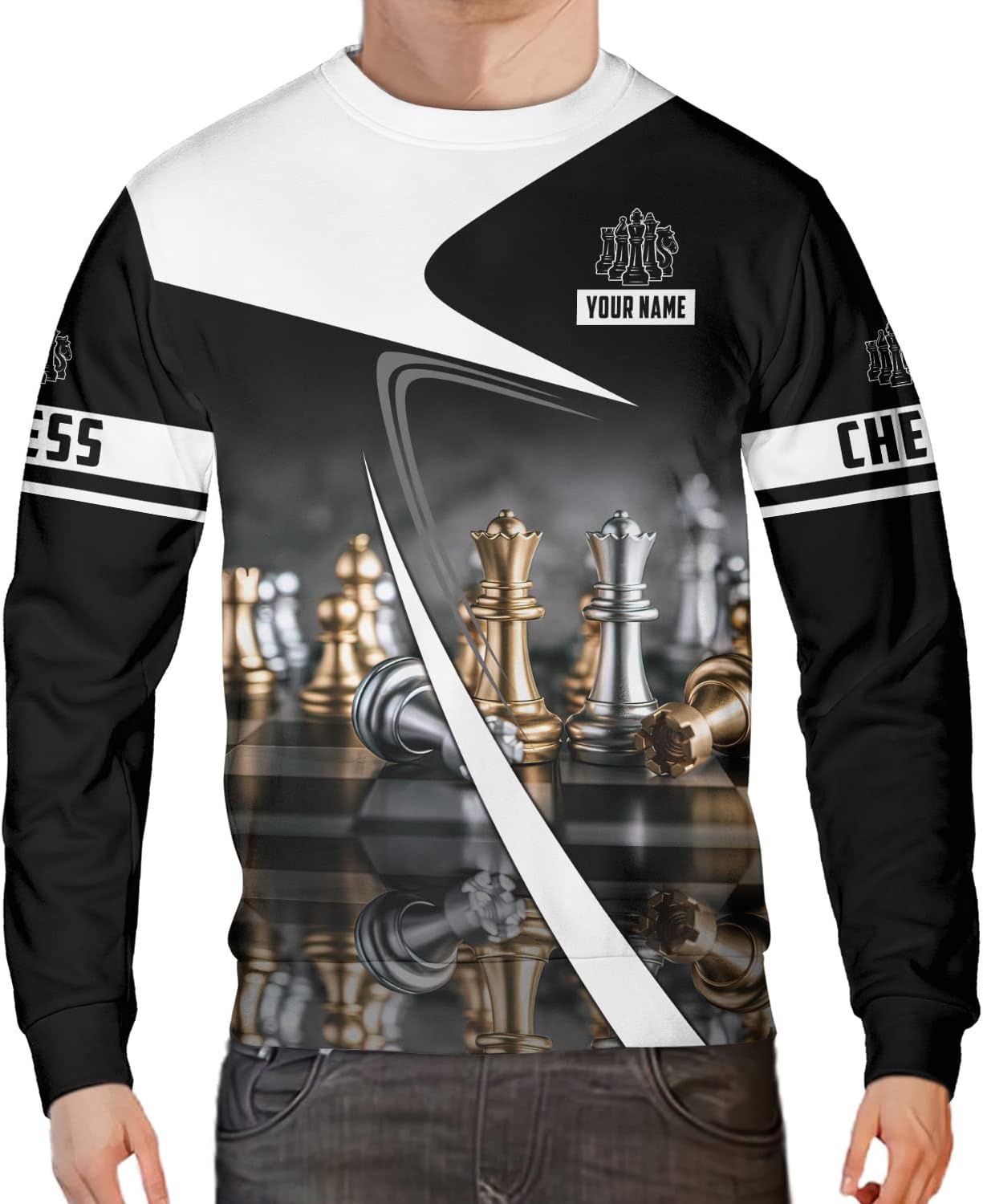 Personalized Name Chess 3D Full Color Shirt, Custom Name Chess 3D Shirt for Men, Women, Chess Lover, USA Chess Shirt