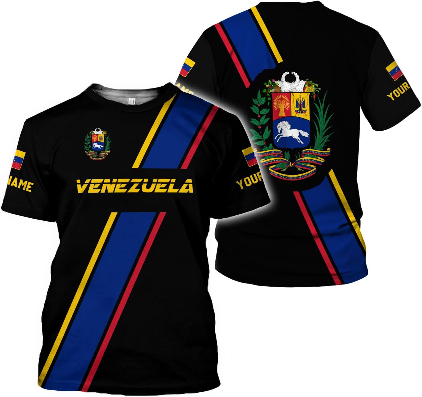 Royal Fight Personalized Coat of Arms Shirt with Venezuela Flag - Pride Shirts for Men & Women