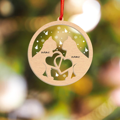 MAPrints Personalized Cat Ornaments for Christmas Tree, Custom Cat Christmas Ornament 2024, Cat Wood and Acrylic Ornament, Lovers Cat Memorial Ornament, Cat Hanging Ornament Cat On The Moon (CAT 7)