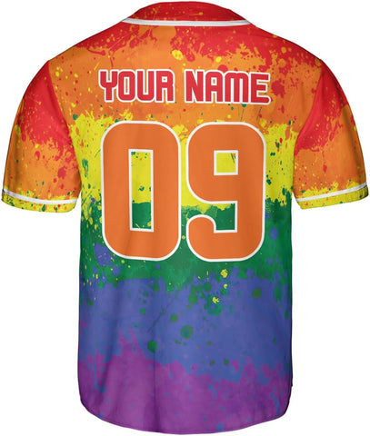 AOVL LGBT Pride Baseball Jersey Custom Rainbow Custom Shirt Month Love is Love Equality Gay Clothing Flag Jersey Team Name