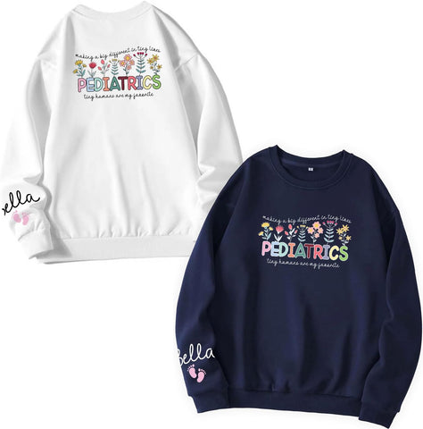 Custom Pediatric Nurse PEDS Crew RN Cute Personalized T-Shirt for Nursing School Grad NICU Emergency Funny Superheroes Gift