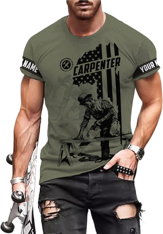 Personalized Carpenter Shirt Custom Carpenter Shirts Woodworking Carpentry Woodworker 3D T Shirts Tshirt for Men and Women