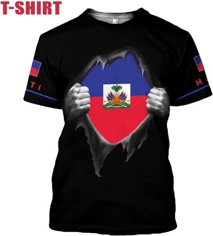 Mostprints Personalized Haiti Shirt 3D, Haitians Flag Pride Shirt, Haiti Shirts for Men & Women, Haitian Pride Tshirt S-5XL