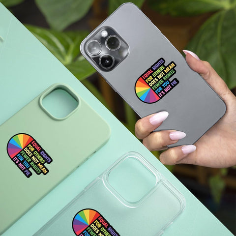 3 Pcs Equal Rights for Others Does Not Mean Fewer Rights for You It's Not Pie Sticker, LGBTQ Ally Pride Bumper Sticker - Vinyl Stickers for Water Bottles Laptop Phone Car Window Helmet 3 Inches