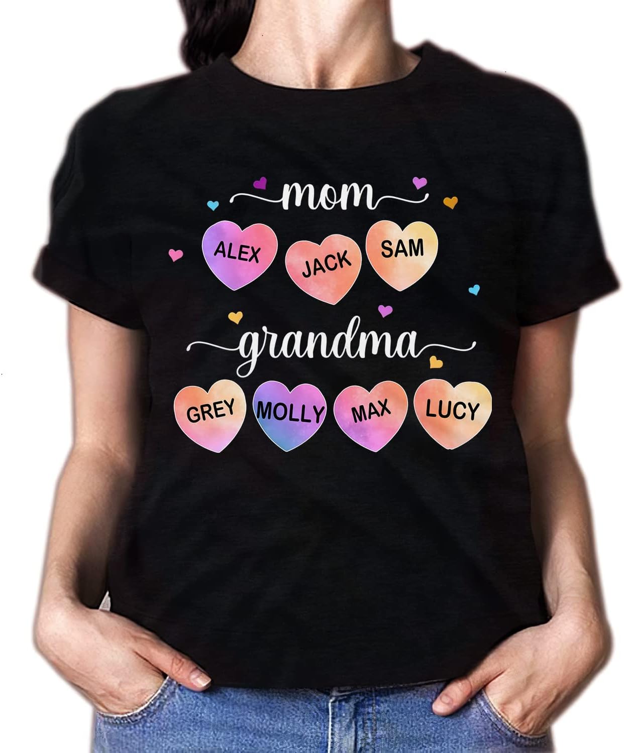 Personalized Mother's Day Tee, Mom and Grandma Belong to Kids, Grandkids Names Shirt for Nana Mimi Mom Grandma Mamaw