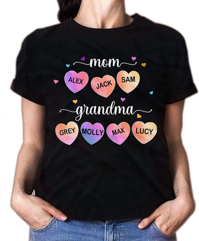 Personalized Mother's Day Tee, Mom and Grandma Belong to Kids, Grandkids Names Shirt for Nana Mimi Mom Grandma Mamaw