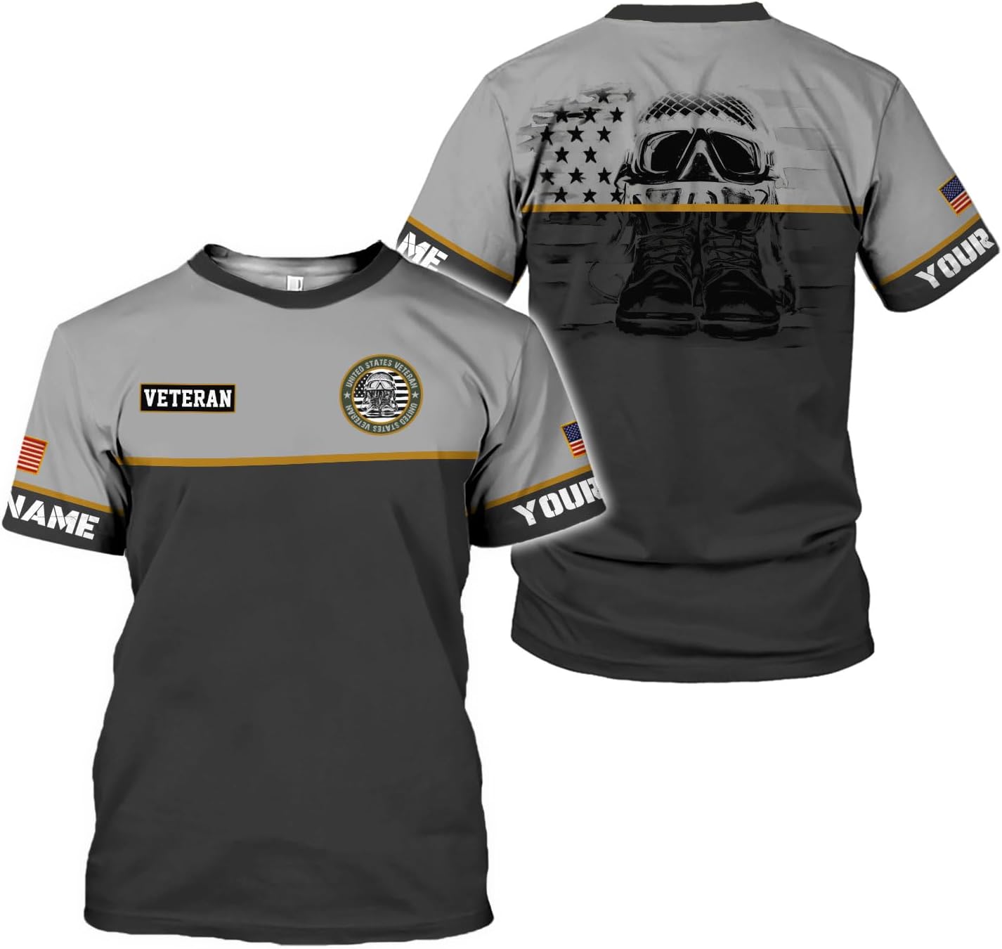 LigtHuy Personalized Name Veteran Shirt 3D, Us Army Shirt, Veteran Shirts, Veteran Shirts for Men, Veteran T Shirts for Men