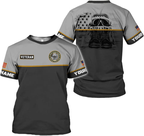 LigtHuy Personalized Name Veteran Shirt 3D, Us Army Shirt, Veteran Shirts, Veteran Shirts for Men, Veteran T Shirts for Men