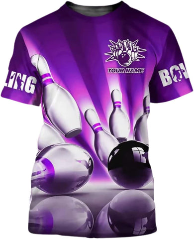 Personalized Bowling Shirts for Men and Women 3D, Bowling Shirts with Name, Custom Bowling Shirts Gift for Bowling Lover2