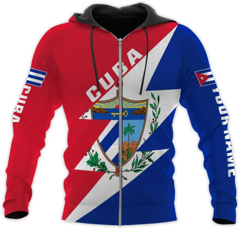 Ligthuy Personalized Name Cuba Shirt 3D, Cuban Tshirts for Men and Women, Cuba Flag Shirt, Sweatshirt, Hoodies, Zip Hoodies