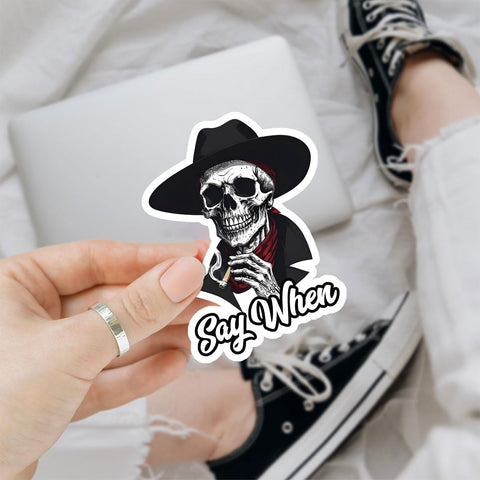 (3Pcs) Funny Skull with Hat Sticker, Skull Stickers, Cooler Decals, Skulls Decals for Trucks Skeleton Vinyl Decal Sticker - Stickers for Laptop Water Bottle Phone Car Window Helmet