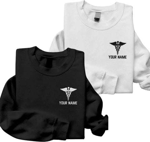 Leeprints Personalized Nurse Sweatshirts, Embroidered Custom Name, Nurse Sweatshirts For Women, Nurse Sweatshirt, Nurse Gifts