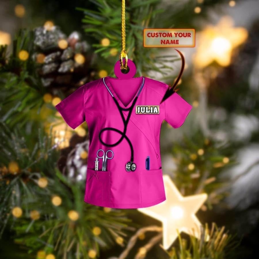 Artparel Personalized Nurse Ornament, Nurse Scrubs Ornament, Nurse Life Ornament, Nurse Gift for Nurse, Nurse Ornament (Nurse 17)