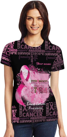 Mostprints Personalized Name Breast Cancer Shirts for Women 3D, Breast Cancer Shirt, Breast Cancer Gifts for Women S-5XL